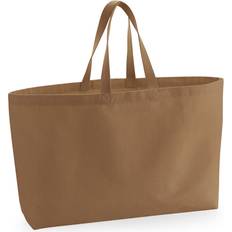 Brown Fabric Tote Bags Westford Mill One Size, Caramel Canvas Oversized Tote Bag Multicoloured