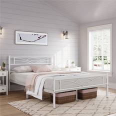 Yaheetech Metal Bed Frame with Cloud-inspired Headboard