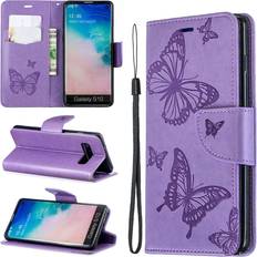 Samsung Läder / Syntet Plånboksfodral Samsung Butterfly Galaxy S10 etui Lilla