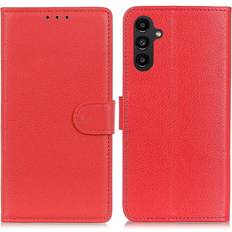 Skalo Samsung A14 4G/5G Litchi Flip Cover Rød