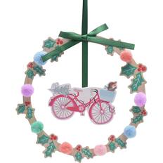 MDF Decorative Items The Christmas Gift Co Wreath Plaque - Bike Multicolour Christmas Tree Ornament 23cm