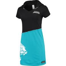 Refried Apparel Women's Black/Teal Jacksonville Jaguars Sustainable Hooded Mini Dress