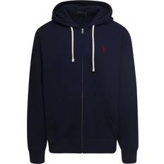 Blå - Herre Sweatere Polo Ralph Lauren RL Fleece Hoodie - Mørkeblå/Melon