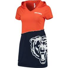 Dresses Refried Apparel Women's Orange/Navy Chicago Bears Sustainable Hooded Mini Dress