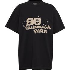 Balenciaga T-shirts Balenciaga Oversized logo cotton T-shirt black