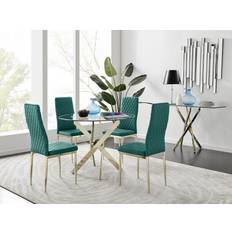 Furniturebox Novara 100cm Round Tempered Glass Dining Set