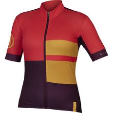 Clothing Endura fs260 damen kurzarm trikot granatapfel rot gelb