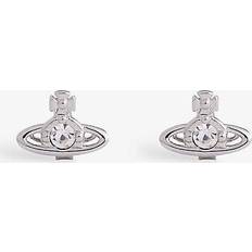 Vivienne Westwood Crystal Earrings Vivienne Westwood Vivienne Westwood Jewellery Womens Platinum/ Crystal Nano Solitaire Platinum-plated Brass and Crystal Stud Earrings