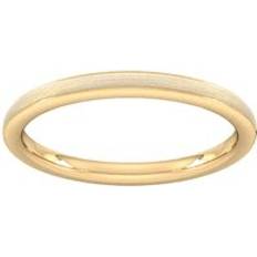 2mm Traditional Court Heavy Matt Centre With Grooves Wedding Ring In Carat Yellow Ring