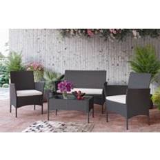 Rattantree Rattan Garden 4 Piece Patio Set with 2