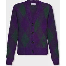 Checkered Cardigans Burberry Argyle Patterned Wool Cardigan