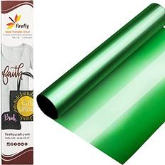 Firefly Craft Metallic Heat Transfer Vinyl Sheets Green HTV Iron On Vinyl for Cricut, HTV Vinyl Sheets, Vinyl Iron On, Easy Cut & Weed, Compatible with Cricut & Silhouette Cameo 1 Sheet 12"x20"