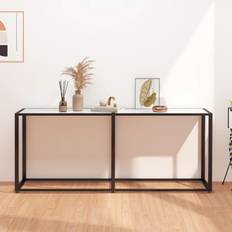 Konsolborde på tilbud vidaXL 180 x 35 x 75.5 cm Hærdet Glas Hvid Marmor Konsolbord