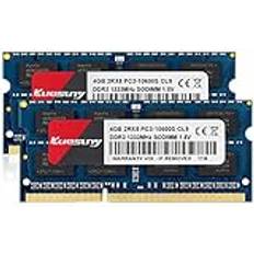 Kuesuny 8 GB Kit 2X4GB DDR3 1333MHz Natriumram PC3 10600 PC3 10600S 1.5V CL9 204 Pin 2RX8 Dual Rank Non-ECC Unbuffered Memory Ram