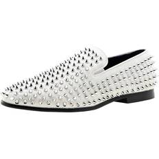 Low Shoes Jump Men Luxor-3 Spiked Slip-on Loafer All-Over Metallic Spikes Ornaments and Glitter Formal Smoking Slipper