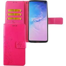 Samsung Galaxy S10 Handyfutterale König Design Schutz handy hülle für samsung galaxy s10 case cover tasche wallet etui bumper Rosa