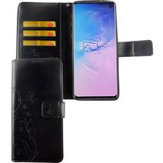 Samsung Galaxy S10 Handyfutterale König Design Schutz handy hülle für samsung galaxy s10 case cover tasche wallet etui bumper Schwarz