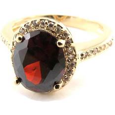 Granater Ringar Les Trésors de Lily Gold Plated Ring Victorina - Red