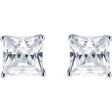 9ct White Princess Cut Cubic Zirconia Stud Earrings