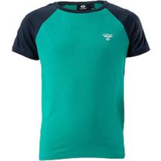 Kinderbekleidung Hummel Svend Junior T-Shirt Blue/Green, Unisex, Tøj, T-shirt, Blå/Grøn