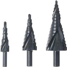 Greenzech 3pcs 4-12/20/32mm HSS Step Drill Bits Set Spiral Grooved Hole Cutter