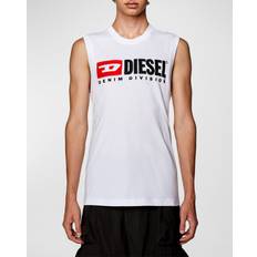 Diesel Herren T-Shirts Diesel Canotta con stampa logo sul petto T-Shirts Uomo Bianco Bianco