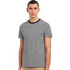 Man - Striped T-shirts FARAH Mens Daytona Striped Organic Cotton T-Shirt Navy