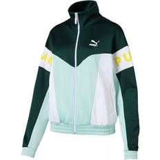 Canvas - Women Jackets Puma XTG Womens Track Jacket Full Zip Top Green 578041 Textile