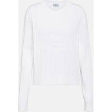 Prada Men Jumpers Prada Logo Cotton Sweater - White