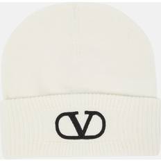 Valentino Accessoarer Valentino VLogo embroidered wool beanie white One fits all
