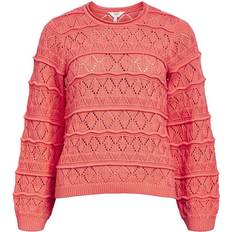 Neulepusero - Vaaleanpunainen Neuleet Object Liva L/S O-Neck Knit Pullover - Georgia Peach