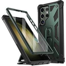 Poetic Spartan Case for Samsung Galaxy S23 Ultra 5G 6.8 inch Full Body Rugged Case with Kickstand Metallic Green