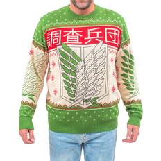 Titanio Maglioni Ripple Junction Attack on Titan 4 Kanji and Swords Ugly Christmas Sweater