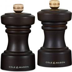 Cole & Mason Hoxton Salt Og Peberkværnsæt 10 cm Chocolate Peberkværn, Saltkværn