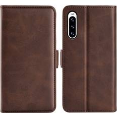 Skalo Sony Xperia 10 V Premium Wallet Flip Cover Brun