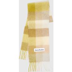 Tilbehør Acne Studios Mohair Checked Scarf Pastel Yellow Cream Beige