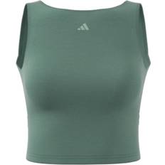 Dam - Gröna - Yoga Överdelar adidas Yoga Studio Crop Tank Top Silver Green