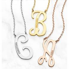 Personalized Planet Initial with Engraved Name Necklace