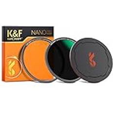 K&F Concept Nano X-Serie Magnetischer ND Filter Graufilter ND100010 Blendenstufen Magnetisches Schnellwechselsystem mit Objektivadapter-55mm