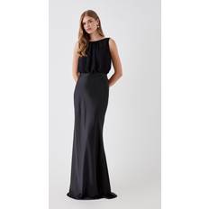 Coast Chiffon Satin Blouson Bridesmaids Maxi Dress Black