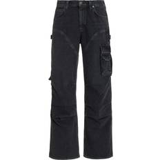 Womens Spider o/d Black Nera Cargo-pocket Wide-leg Low-rise Jeans