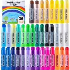 Joyin 36PCS Assorted Washable Tempera Paint Sticks, Quick and No Mess Paint Sticks for Arts and Crafts Project, Art Easter Gifts for your Kids and