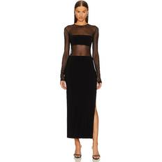 Nylon Dresses Norma Kamali Dash Side Slit Gown in Black Black