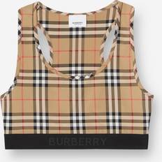 Burberry Women Underwear Burberry Logo Detail Vintage Check Bra Top, Yellow