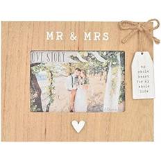 Beige Photo Frames WIDDOP and Co Wooden with Tag 6" 4" "Mr & Mrs" Light Photo Frame