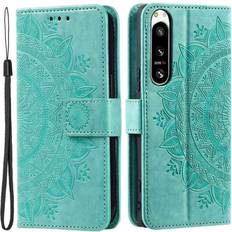 Skalo Sony Xperia 5 IV 5G Mandala Flip Cover Turkis