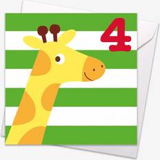 Age 4 Giraffe Birthday Card