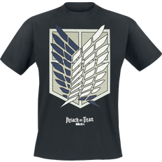 Difuzed T-shirt Anime av Attack On Titan Logo Herr svart