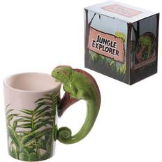 Lave-vaisselle Sécurisé Tasses à espresso Puckator Mug Céramique Anse Caméléon - Vert - 400 ml Tasse à espresso