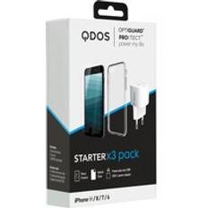 Accessoires de téléphones portables QDOS Pack Starter Coque pour iPhone SE/8/7/6 Protection d'écran Chargeur Sec